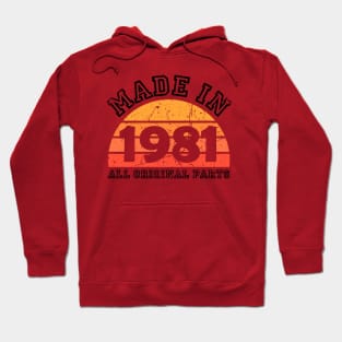 Made 1981 Original Parts 40th Birthday Hoodie